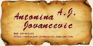 Antonina Jovančević vizit kartica